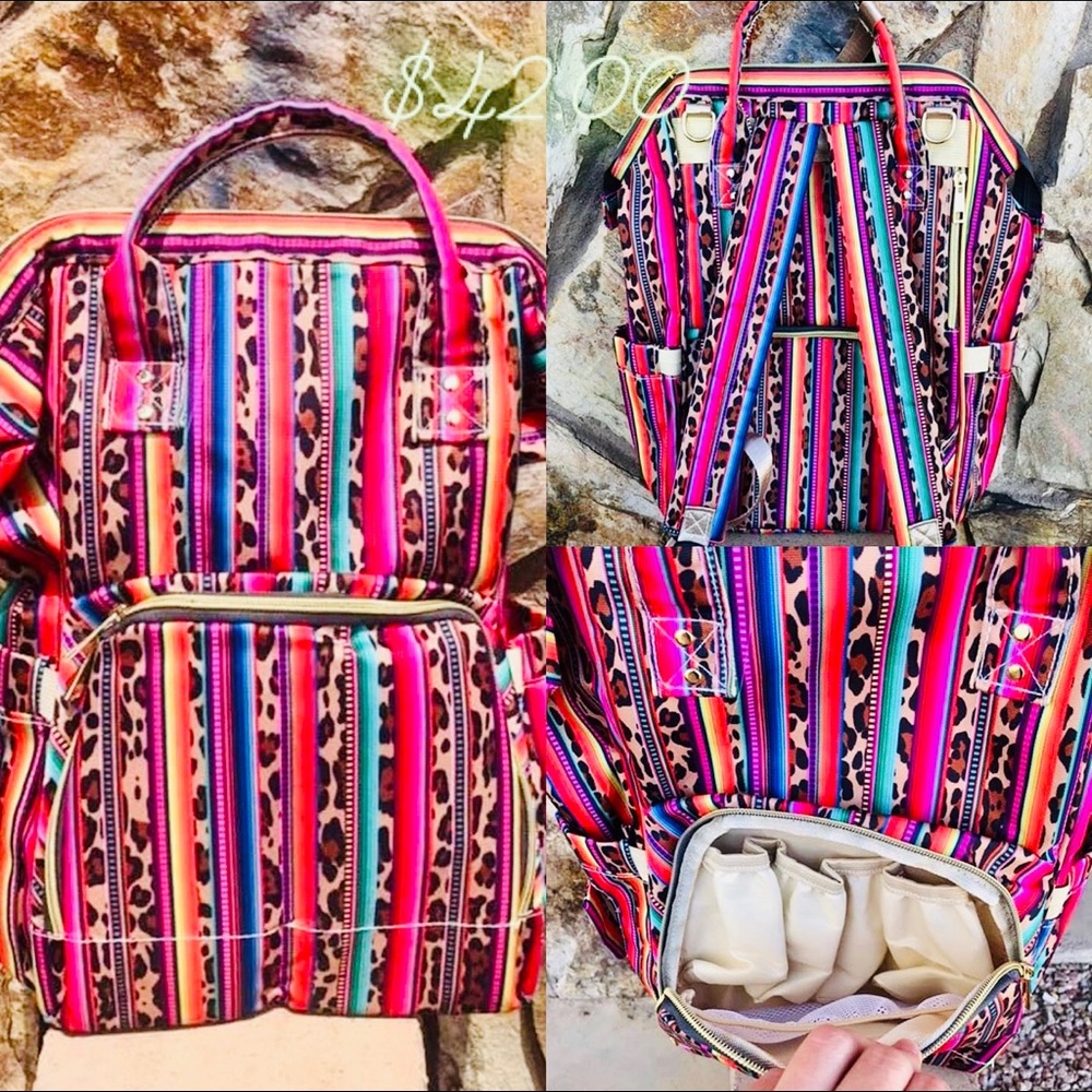 Leopard Serape Diaper Bag/ Backpack